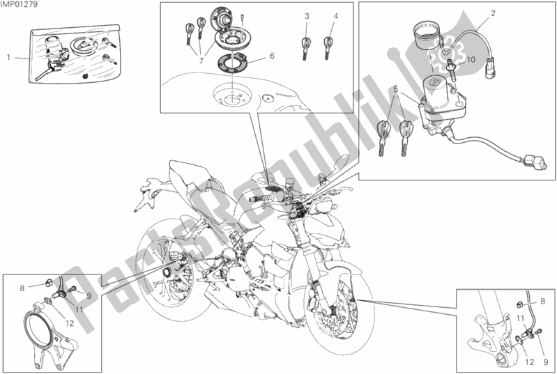 Alle onderdelen voor de 13f - Elektrische Apparaten van de Ducati Streetfighter V4 USA 1103 2020